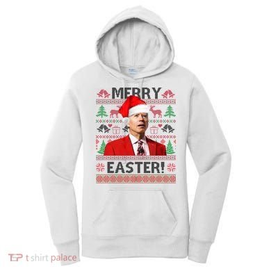 Funny Santa Joe Biden Merry Easter Ugly Christmas Women's Hoodie