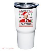 Funny Santa Joe Biden Merry Easter Ugly Christmas Tumbler thumb 0