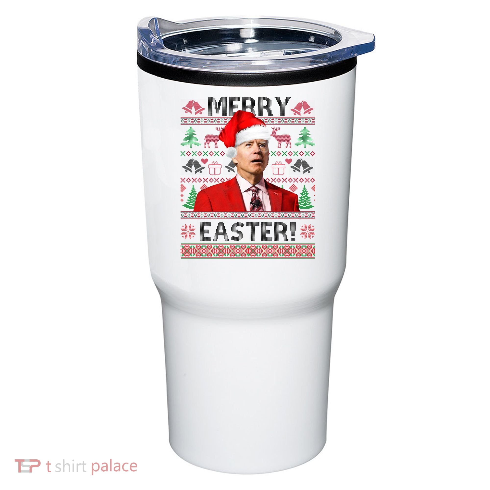 Funny Santa Joe Biden Merry Easter Ugly Christmas Tumbler