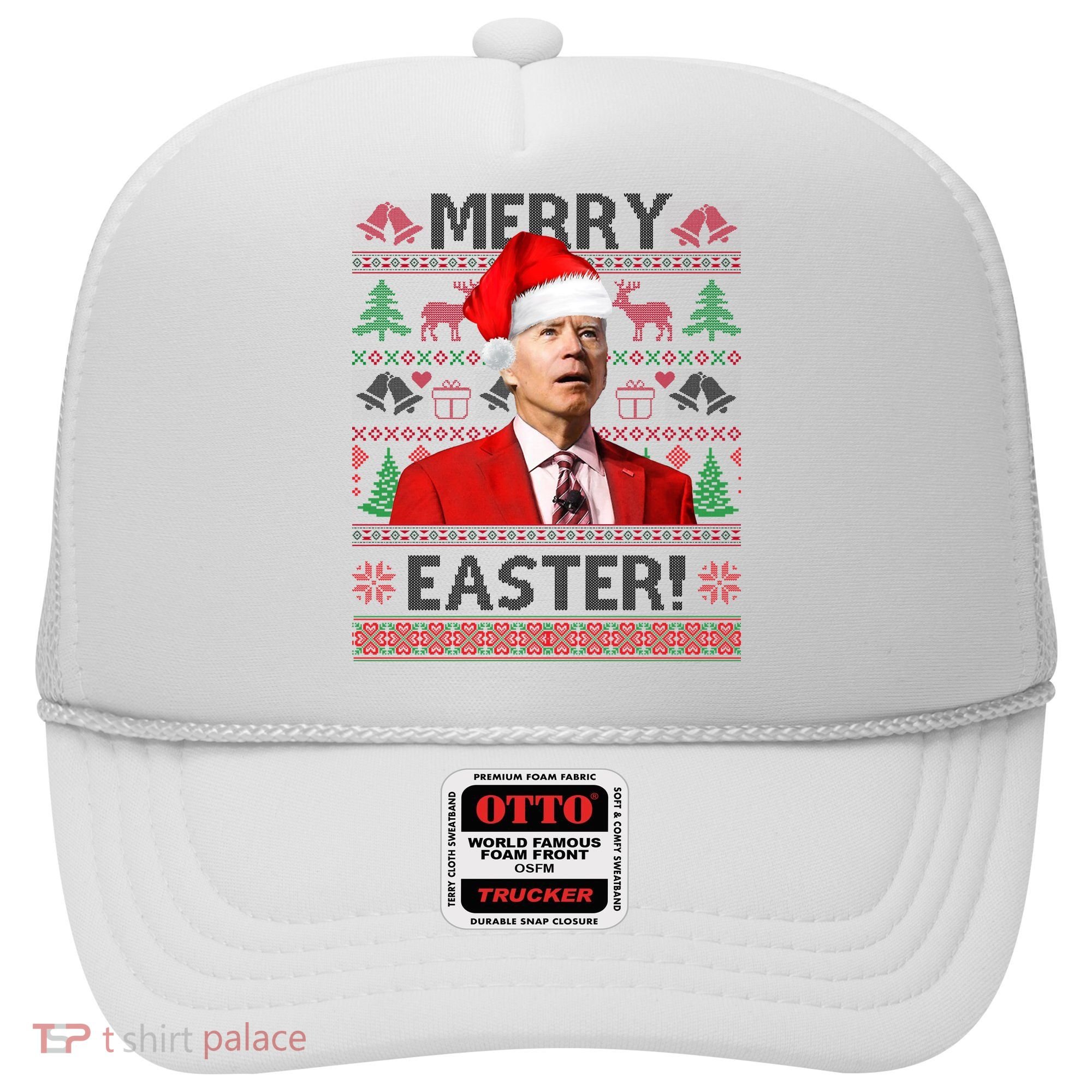 Funny Santa Joe Biden Merry Easter Ugly Christmas Hat