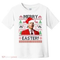 Funny Santa Joe Biden Merry Easter Ugly Christmas Toddler T-Shirt thumb 0
