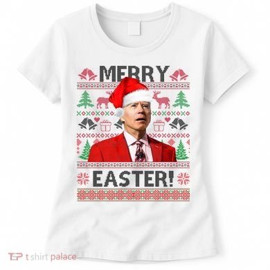 Funny Santa Joe Biden Merry Easter Ugly Christmas Women's T-Shirt