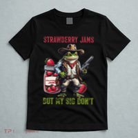 Funny Strawberry Jams But My Sig Don't Meme Frog Cowboy T-Shirt thumb 5