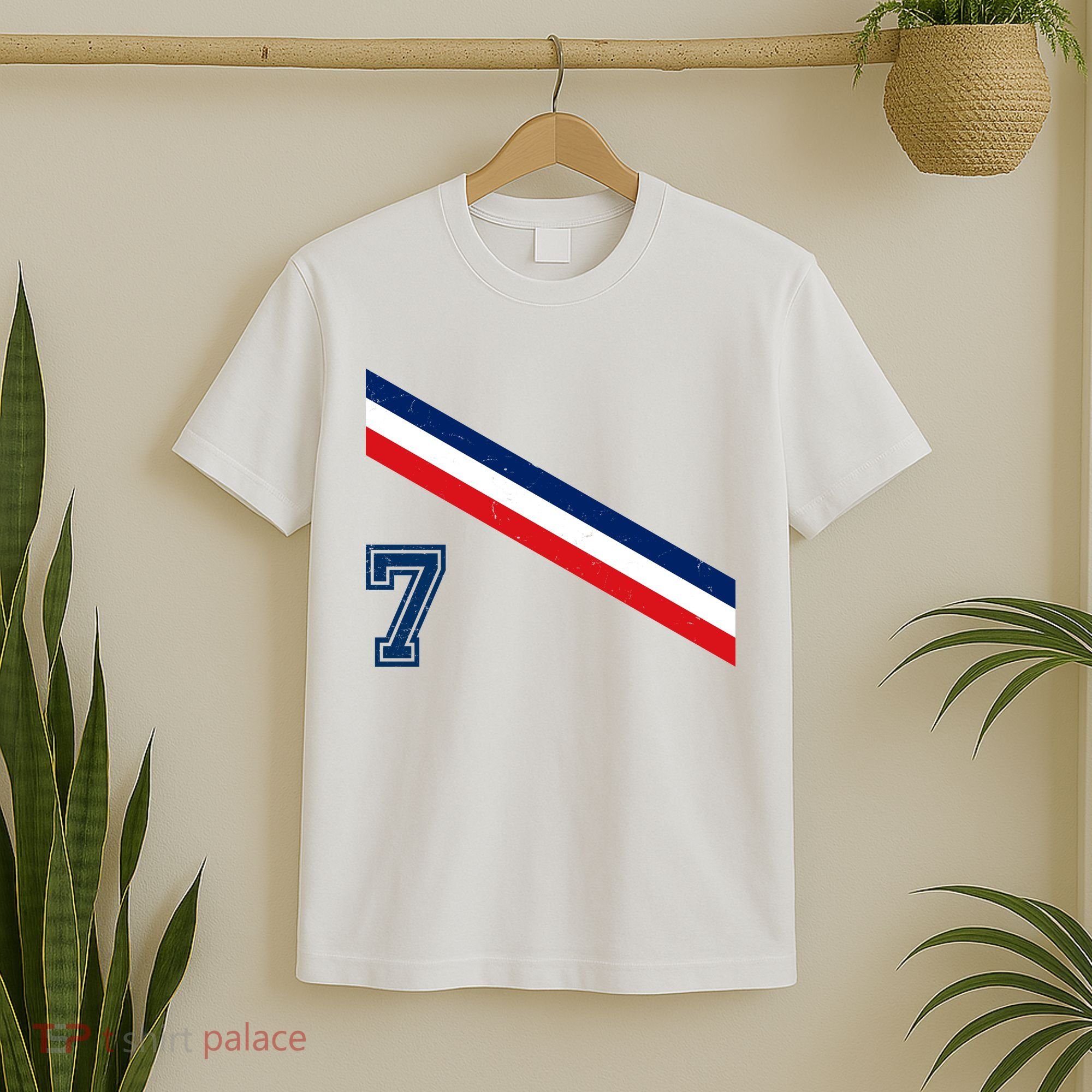 France Soccer Jersey Number 7 French Team Flag T-Shirt