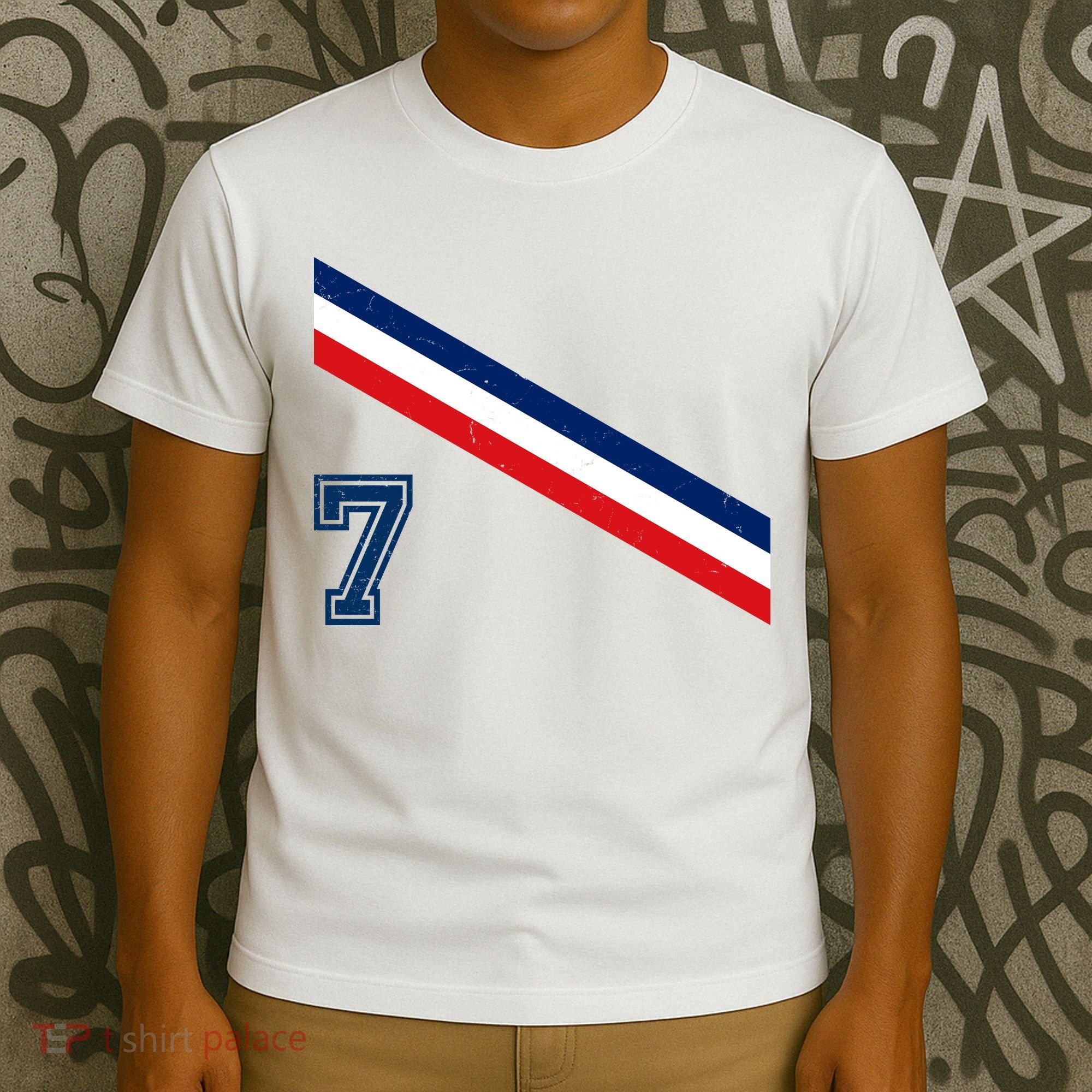 France Soccer Jersey Number 7 French Team Flag T-Shirt