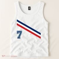 France Soccer Jersey Number 7 French Team Flag Tank Top thumb 2