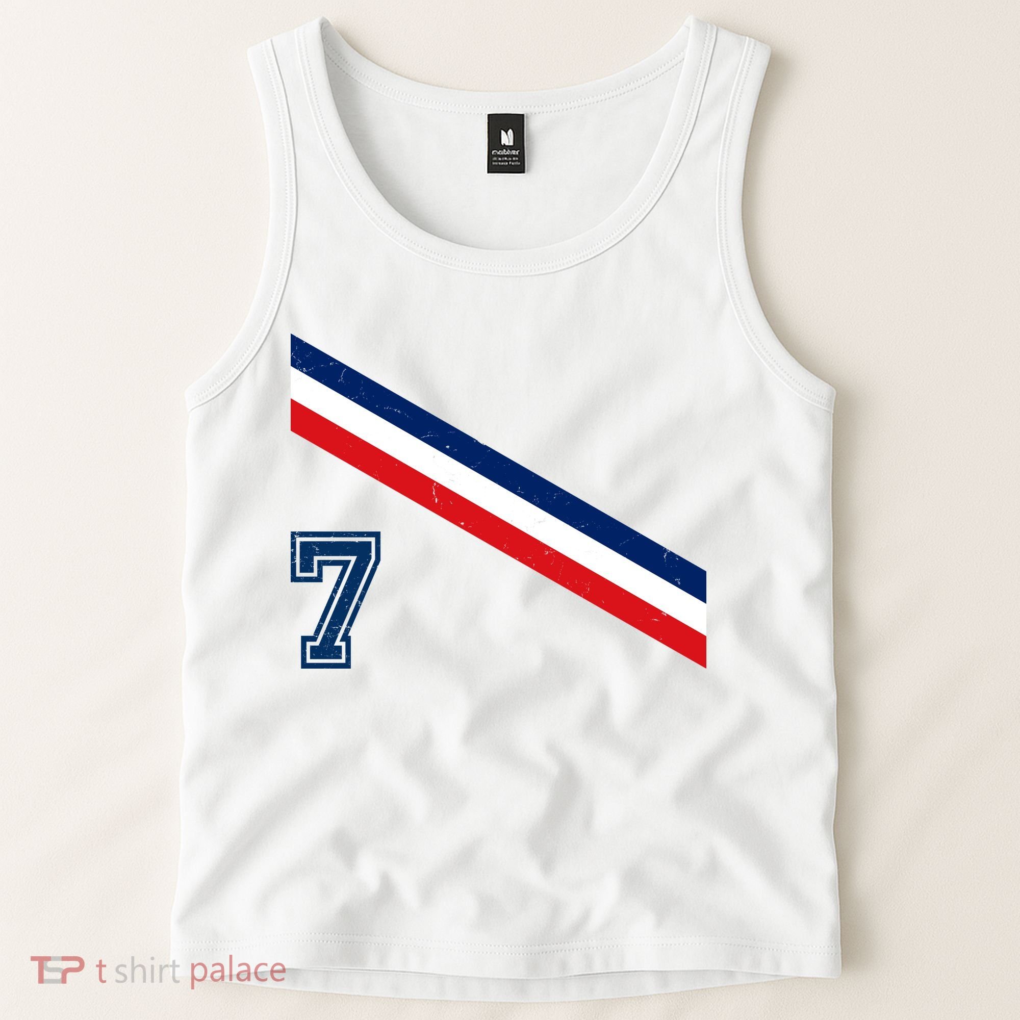 France Soccer Jersey Number 7 French Team Flag Tank Top