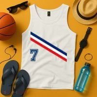 France Soccer Jersey Number 7 French Team Flag Tank Top thumb 4