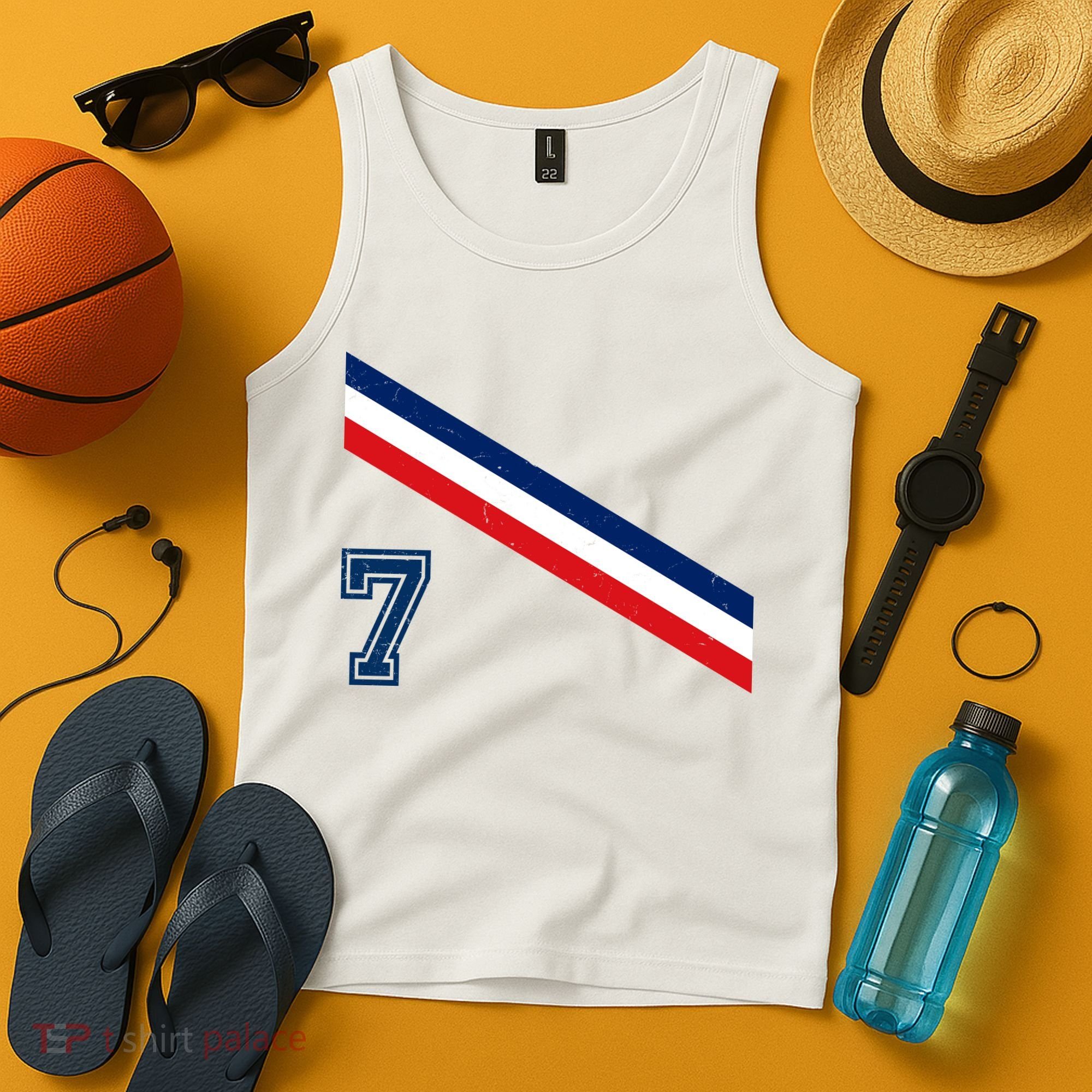 France Soccer Jersey Number 7 French Team Flag Tank Top