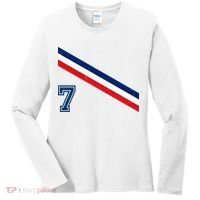 France Soccer Jersey Number 7 French Team Flag Women's Long Sleeve Shirt thumb 0