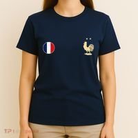 France Soccer Jersey Football Roosters & Flag T-Shirt thumb 4