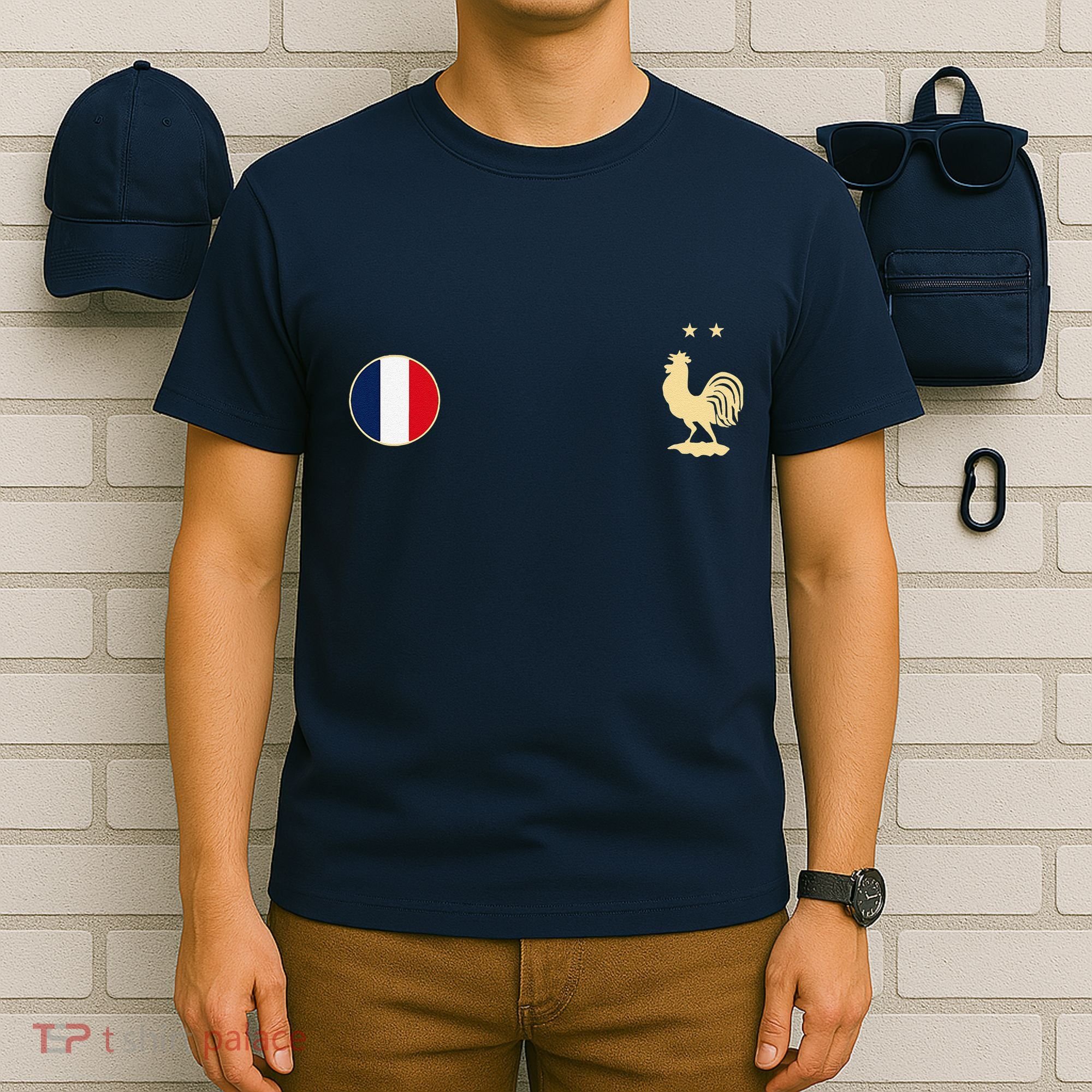 France Soccer Jersey Football Roosters & Flag T-Shirt