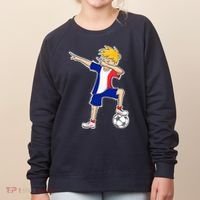 France Soccer Jersey Dabbing Boy French Flag Women's Sweatshirt thumb 0