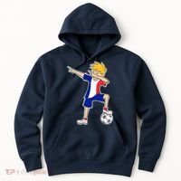France Soccer Jersey Dabbing Boy French Flag Hoodie thumb 0
