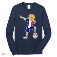 France Soccer Jersey Dabbing Boy French Flag Long Sleeve Shirt thumb 0