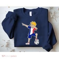 France Soccer Jersey Dabbing Boy French Flag Sweatshirt thumb 2