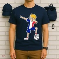 France Soccer Jersey Dabbing Boy French Flag T-Shirt thumb 6