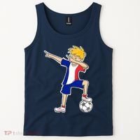 France Soccer Jersey Dabbing Boy French Flag Tank Top thumb 2