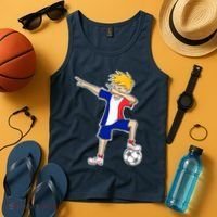 France Soccer Jersey Dabbing Boy French Flag Tank Top thumb 4