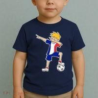 France Soccer Jersey Dabbing Boy French Flag Toddler T-Shirt thumb 2