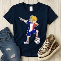 France Soccer Jersey Dabbing Boy French Flag Women's T-Shirt thumb 3