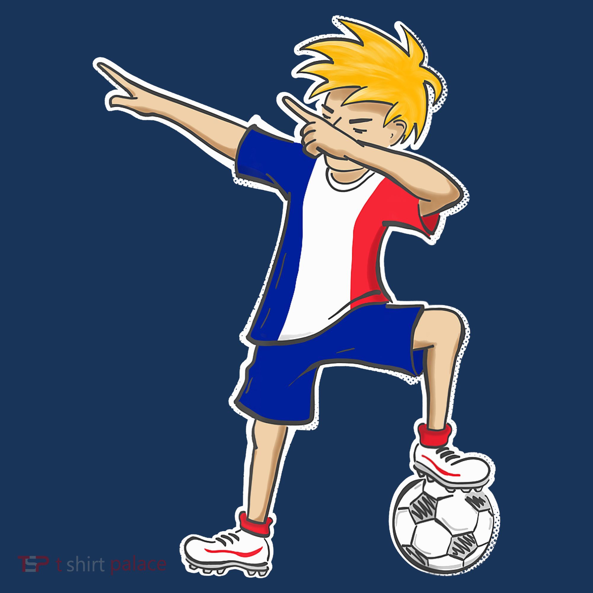 France Soccer Jersey Dabbing Boy French Flag Women's T-Shirt
