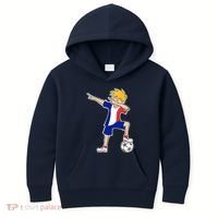 France Soccer Jersey Dabbing Boy French Flag Kids Hoodie thumb 0