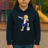 France Soccer Jersey Dabbing Boy French Flag Kids Hoodie thumb 3