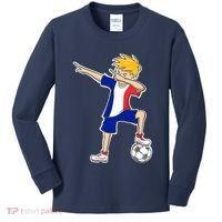 France Soccer Jersey Dabbing Boy French Flag Kids Long Sleeve Shirt thumb 0