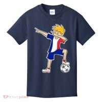 France Soccer Jersey Dabbing Boy French Flag Kids T-Shirt thumb 0