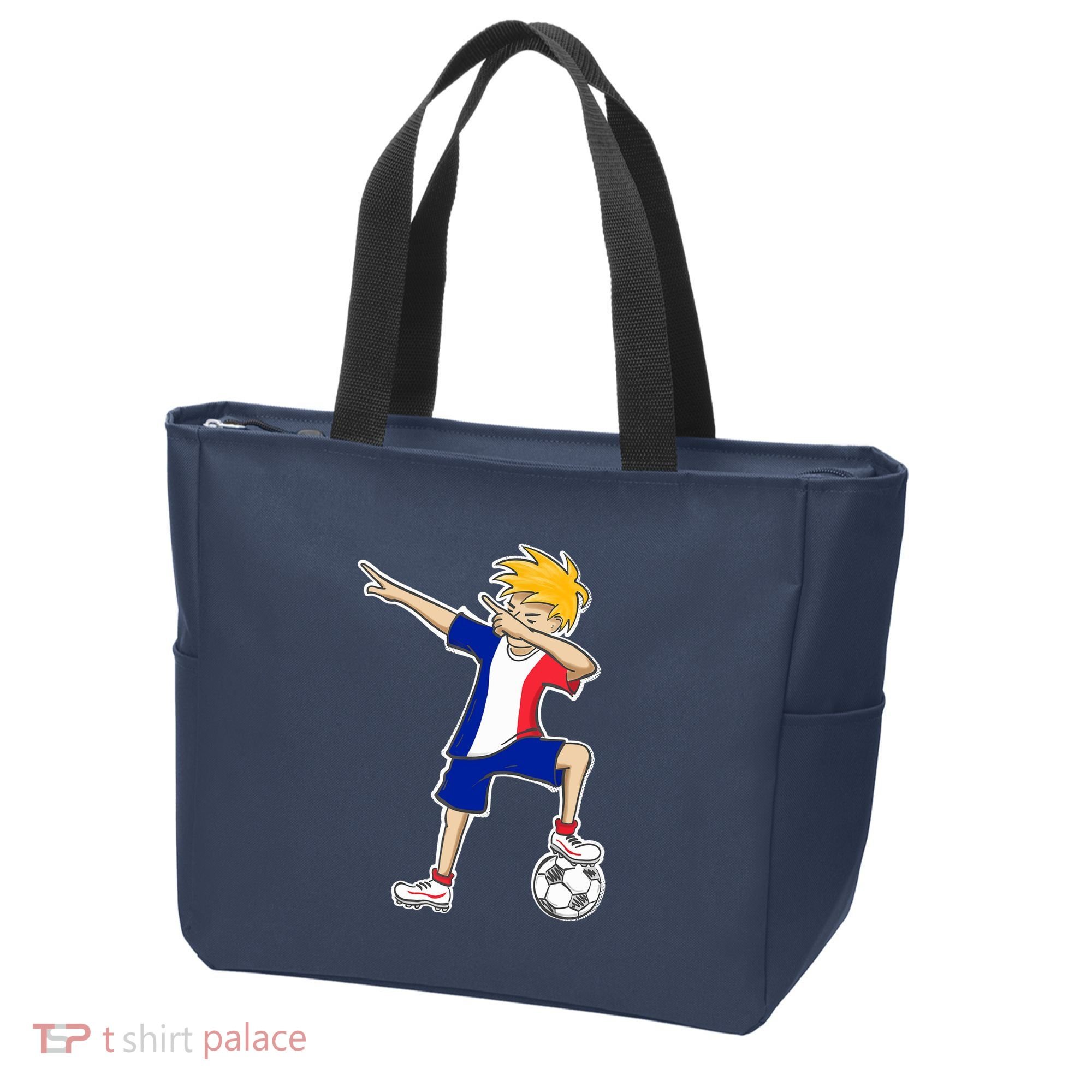 France Soccer Jersey Dabbing Boy French Flag Tote Bag