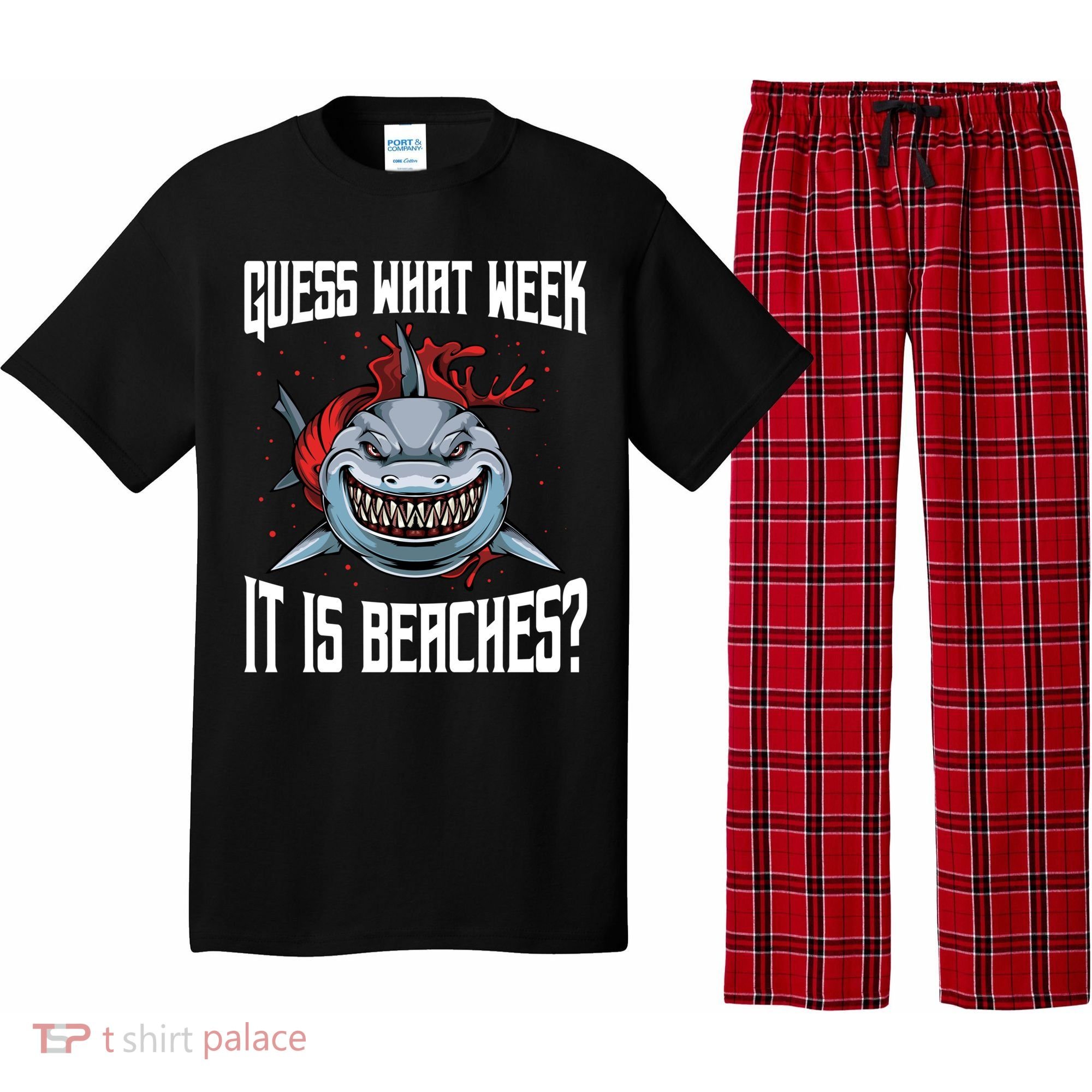 Funny Shark Joke Guess What Week It Is Sarcastic Party Beach Gift Pajama Set