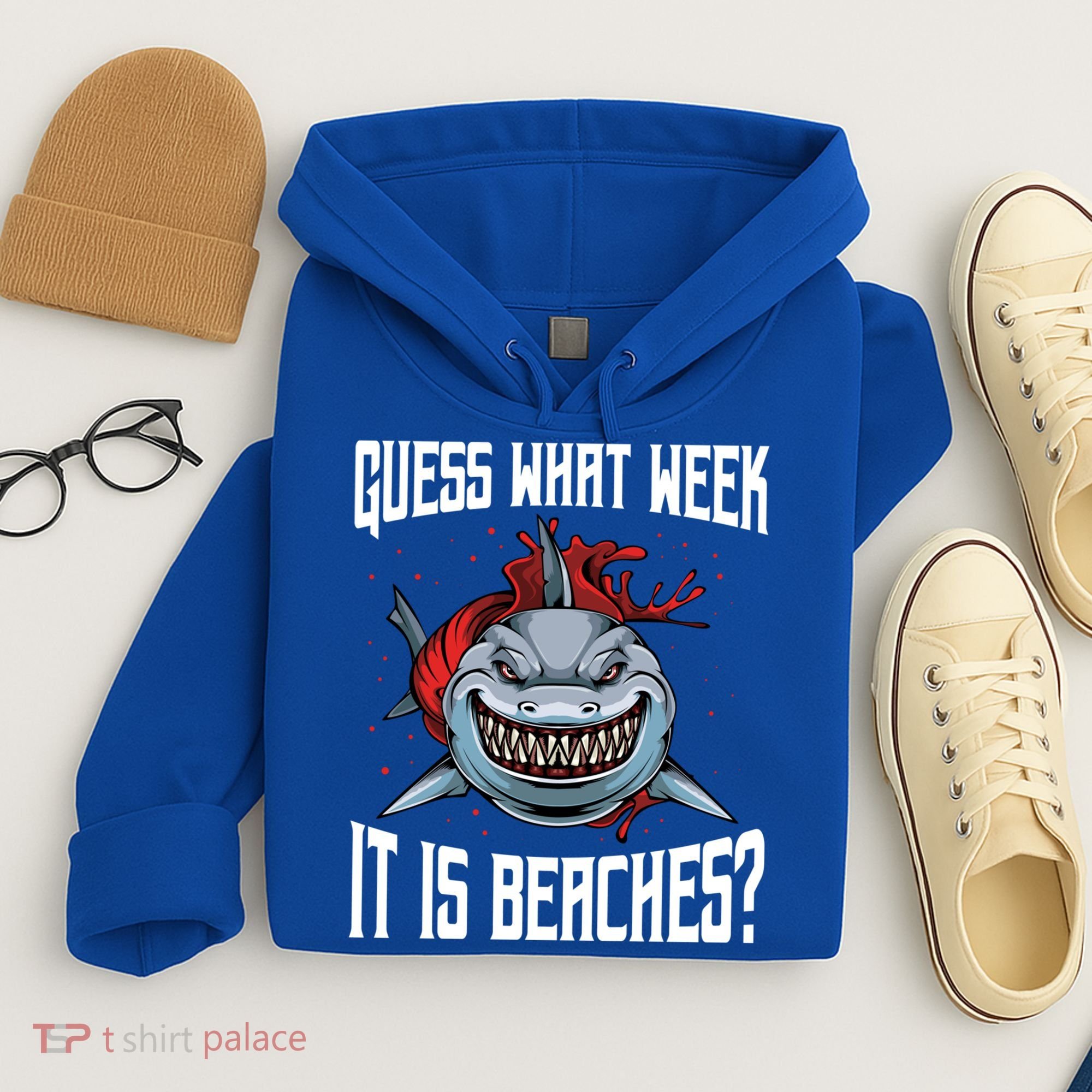 Funny Shark Joke Guess What Week It Is Sarcastic Party Beach Gift Hoodie