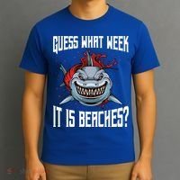 Funny Shark Joke Guess What Week It Is Sarcastic Party Beach Gift T-Shirt thumb 3