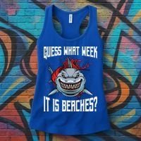 Funny Shark Joke Guess What Week It Is Sarcastic Party Beach Gift Women's Tank Top thumb 3