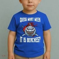 Funny Shark Joke Guess What Week It Is Sarcastic Party Beach Gift Toddler T-Shirt thumb 2