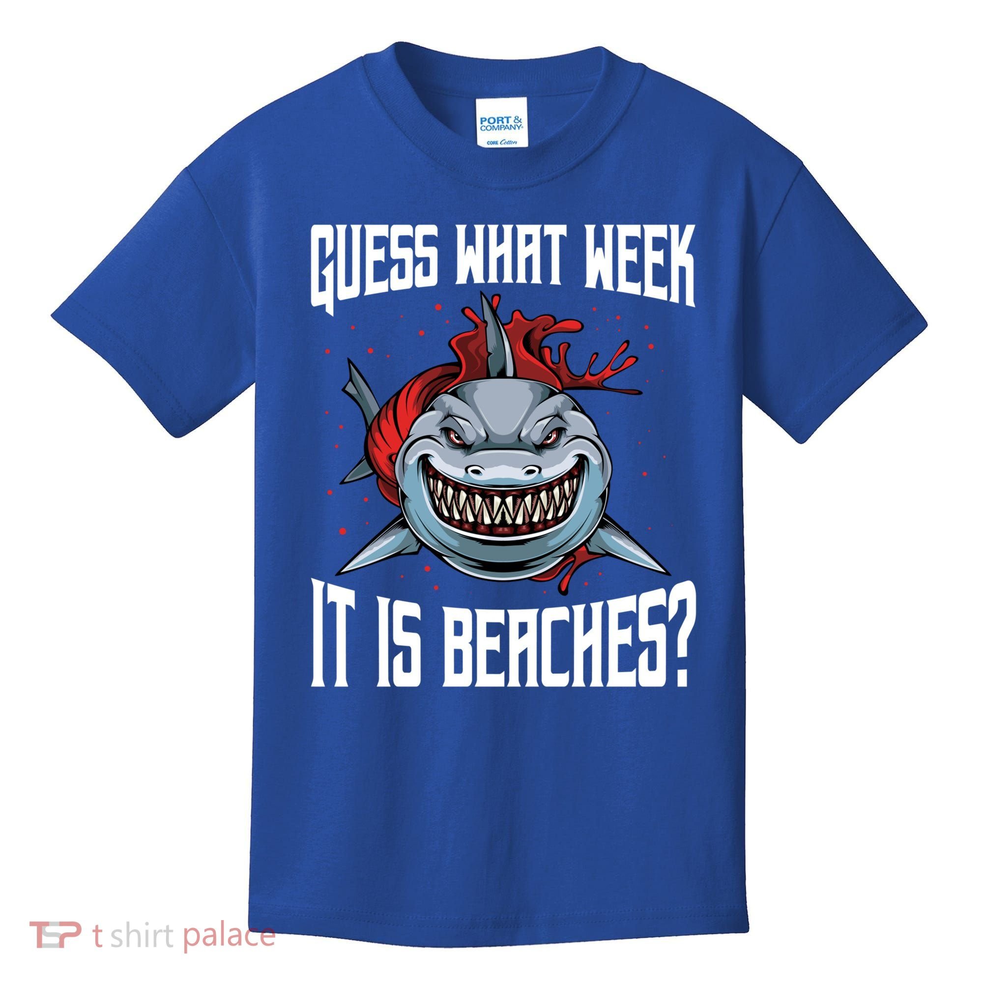 Funny Shark Joke Guess What Week It Is Sarcastic Party Beach Gift Kids T-Shirt
