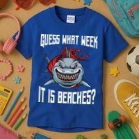 Funny Shark Joke Guess What Week It Is Sarcastic Party Beach Gift Kids T-Shirt thumb 3