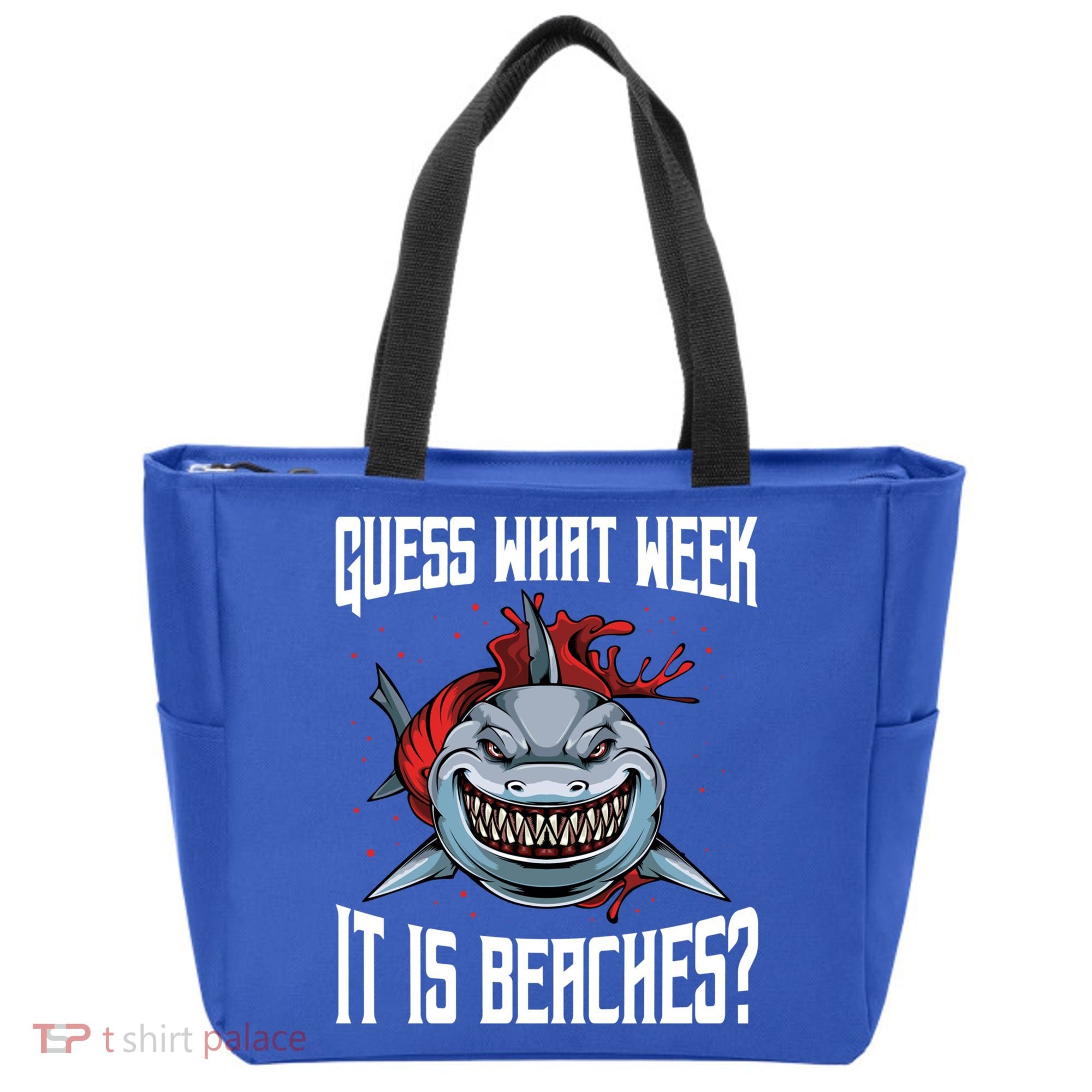 Funny Shark Joke Guess What Week It Is Sarcastic Party Beach Gift Tote Bag