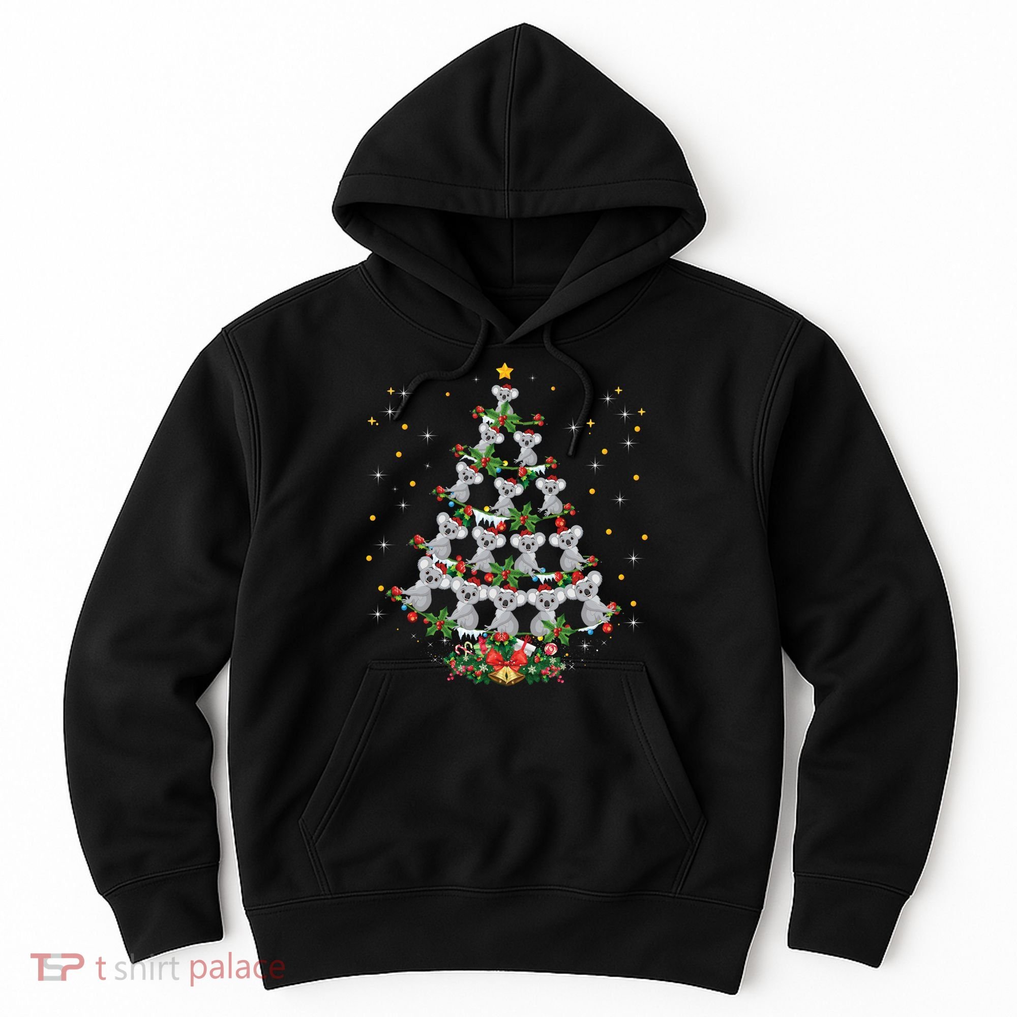 Funny Santa Koala Xmas Gift Koala Christmas Tree Long Sleeve Hoodie