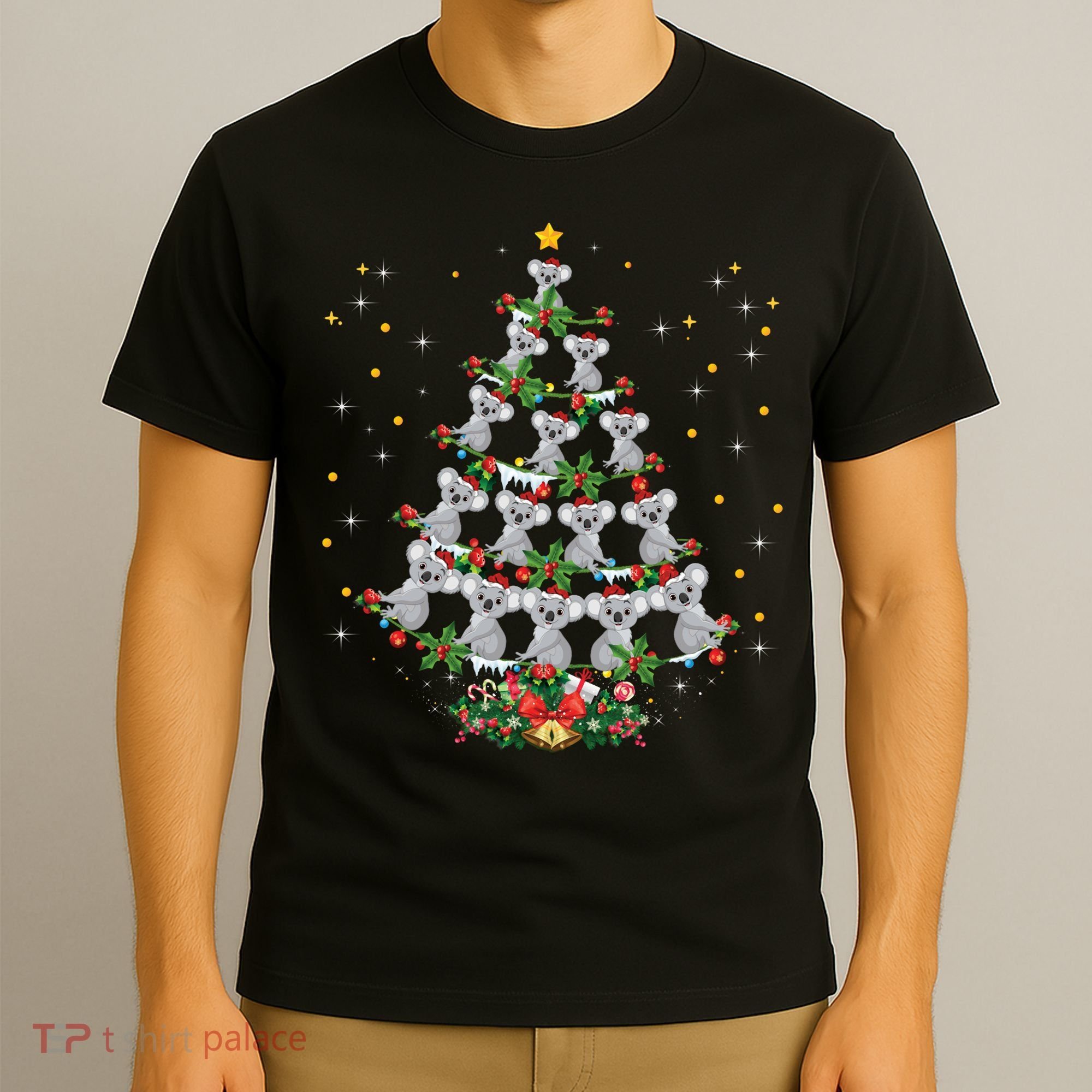 Funny Santa Koala Xmas Gift Koala Christmas Tree Long Sleeve T-Shirt