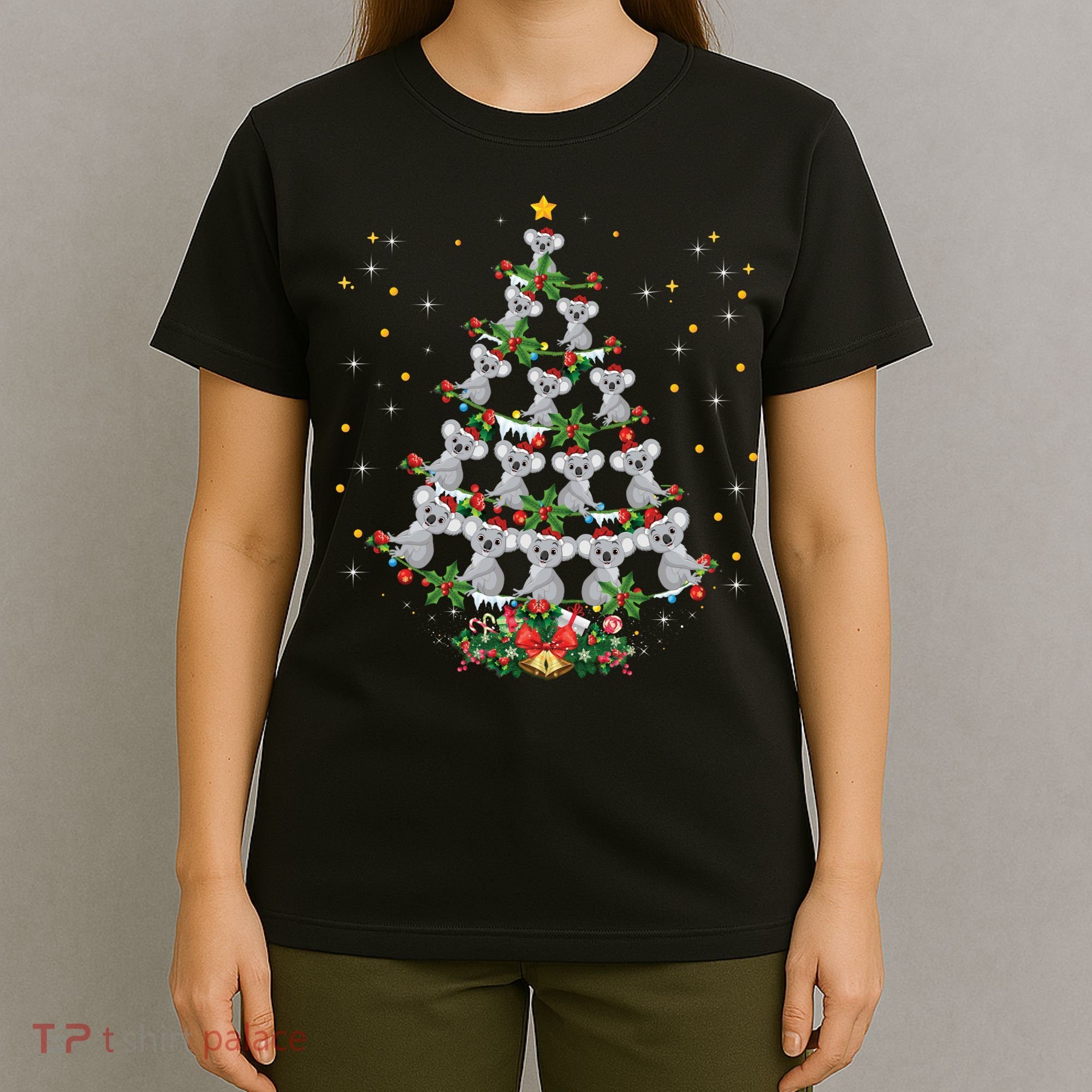 Funny Santa Koala Xmas Gift Koala Christmas Tree Long Sleeve T-Shirt