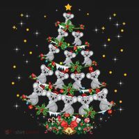 Funny Santa Koala Xmas Gift Koala Christmas Tree Long Sleeve Bucket Hat thumb 4