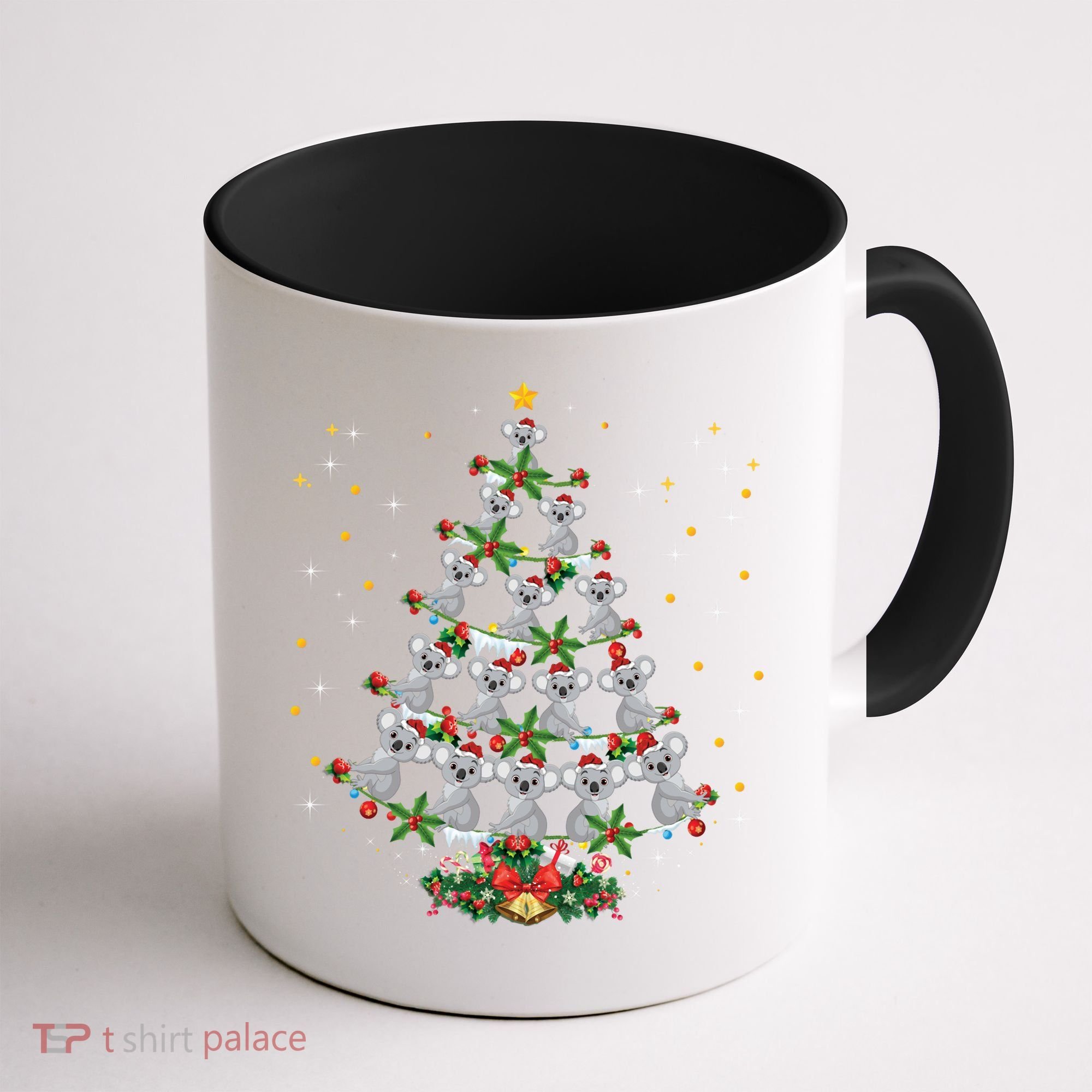 Funny Santa Koala Xmas Gift Koala Christmas Tree Long Sleeve Coffee Mug