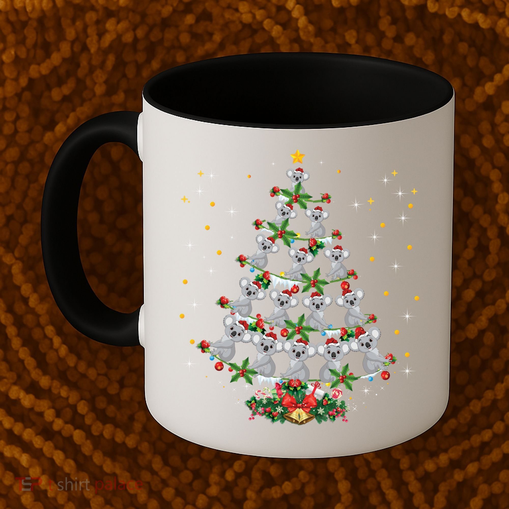 Funny Santa Koala Xmas Gift Koala Christmas Tree Long Sleeve Coffee Mug
