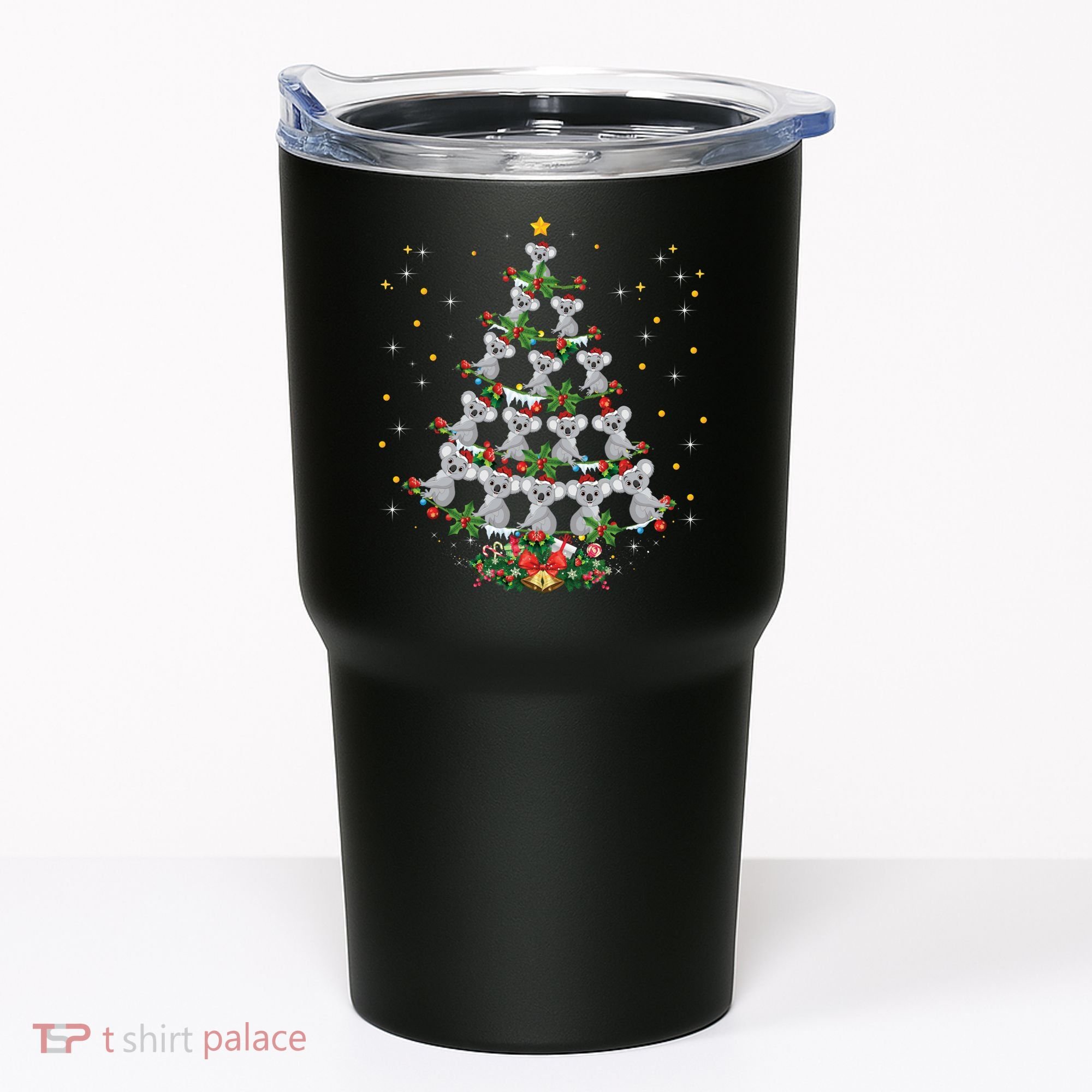 Funny Santa Koala Xmas Gift Koala Christmas Tree Long Sleeve Tumbler