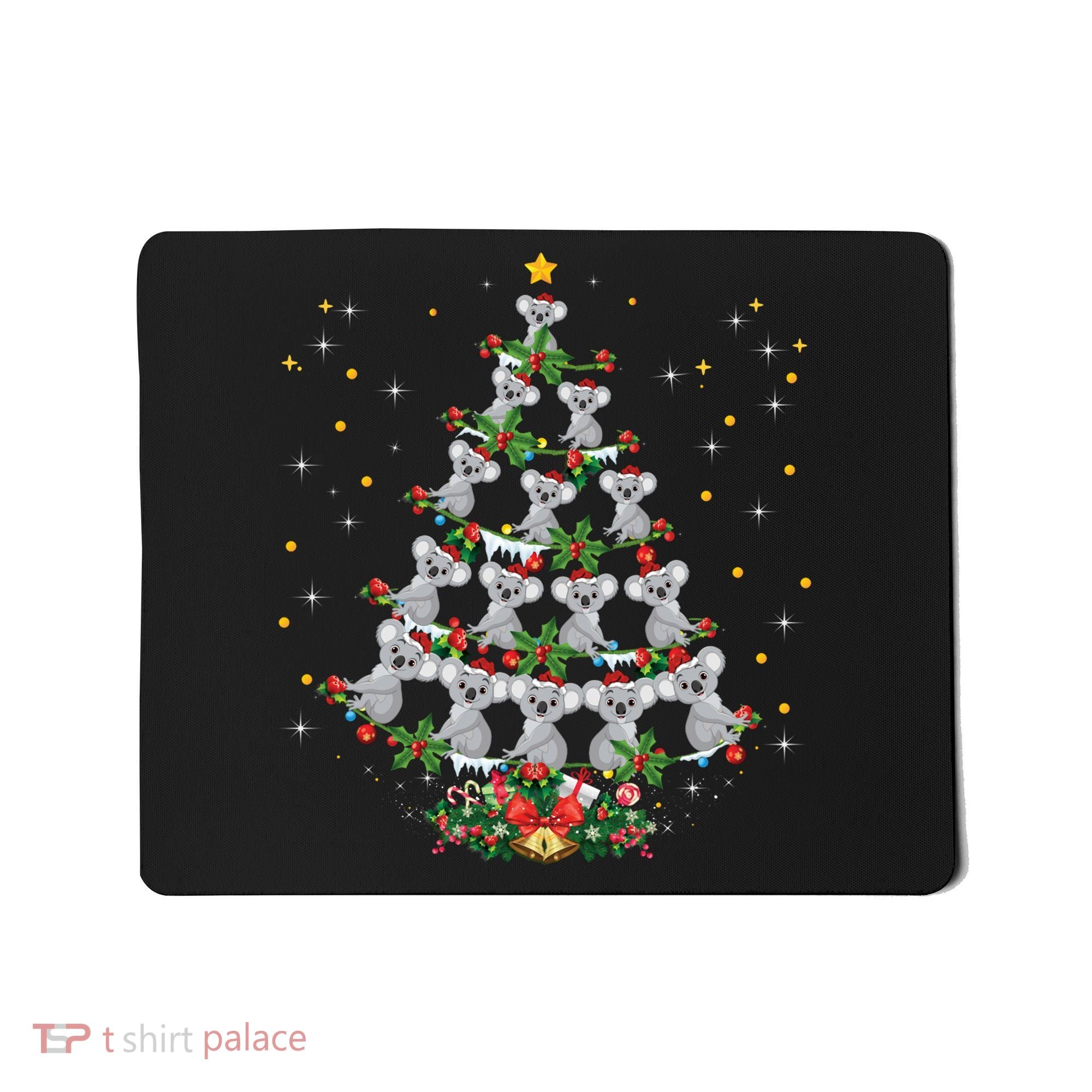 Funny Santa Koala Xmas Gift Koala Christmas Tree Long Sleeve Mousepad