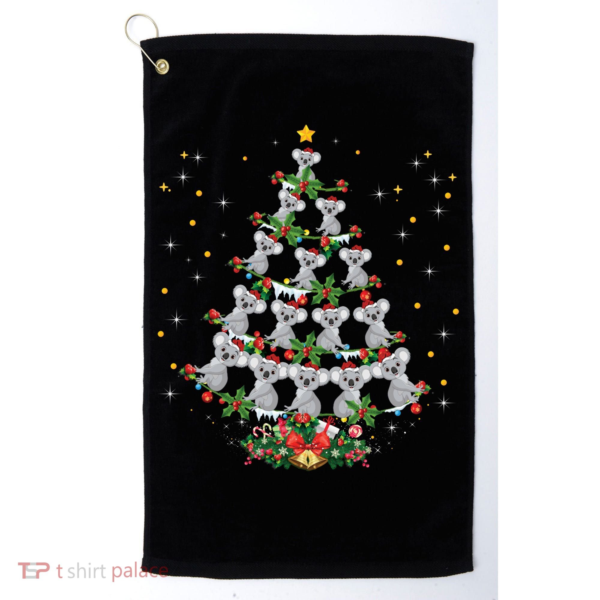 Funny Santa Koala Xmas Gift Koala Christmas Tree Long Sleeve Golf Towel