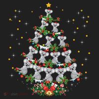 Funny Santa Koala Xmas Gift Koala Christmas Tree Long Sleeve Golf Towel thumb 3