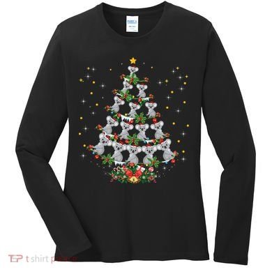 Funny Santa Koala Xmas Gift Koala Christmas Tree Long Sleeve Women's Long Sleeve Shirt